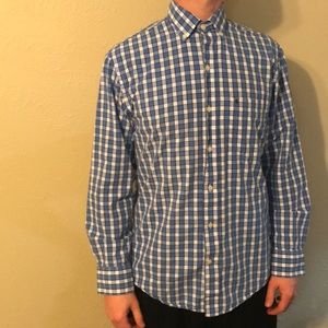 Men’s Size S Izod blue and white plaid shirt